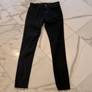 AG Farrah skinny jeans high rise with tips on knees